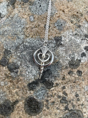 Small Silver Thistle Necklace