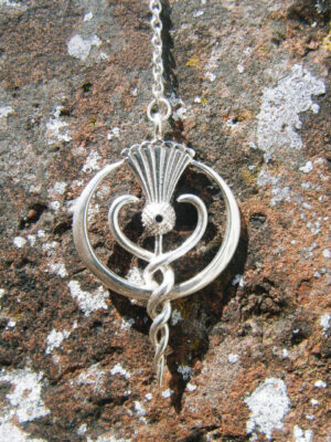 Small Silver Thistle Logo Pendulum